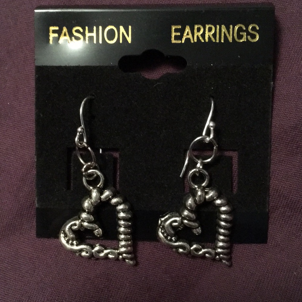 Twisted heart and infinity symbol earrings